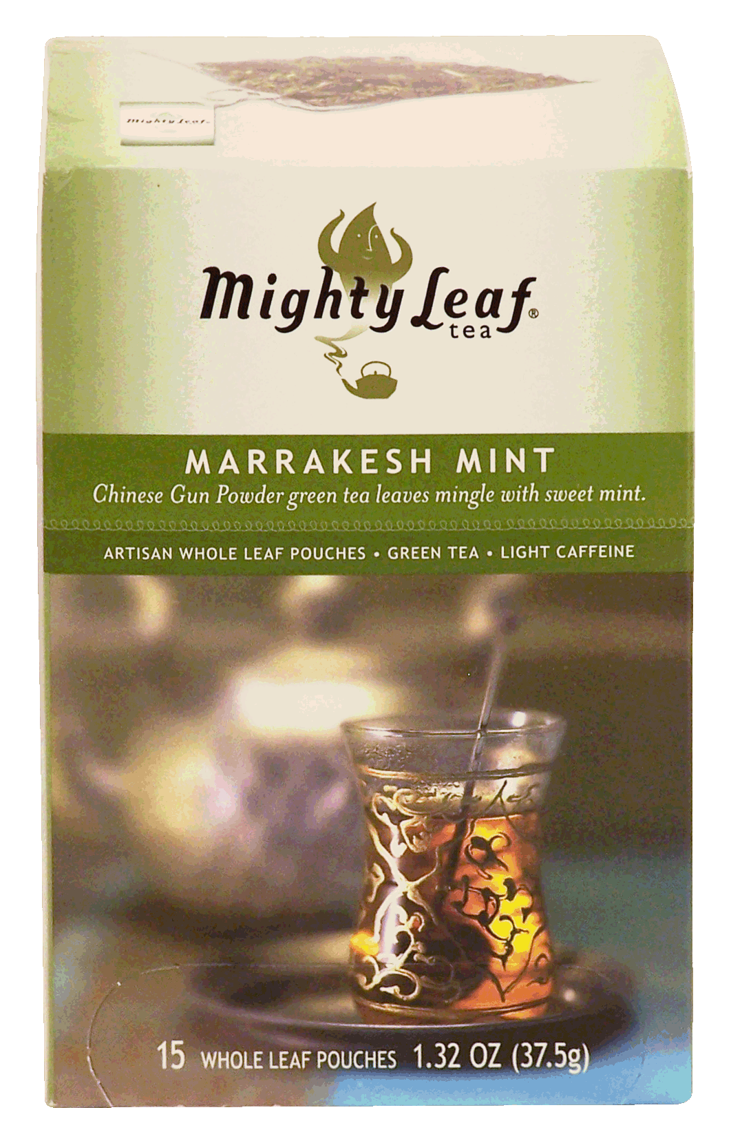 Mighty Leaf Marrakesh Mint chinese gun powder green tea leaves with mint, whole leaf pouches, 15-count Full-Size Picture